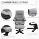 image 7 of HOMCOM Recliner Chair With Footstool, Swivel Lounge Armchair, 135 Reclining Chair With Soft Padded Seat and Armrest For Living Room, Bedroom, Grey