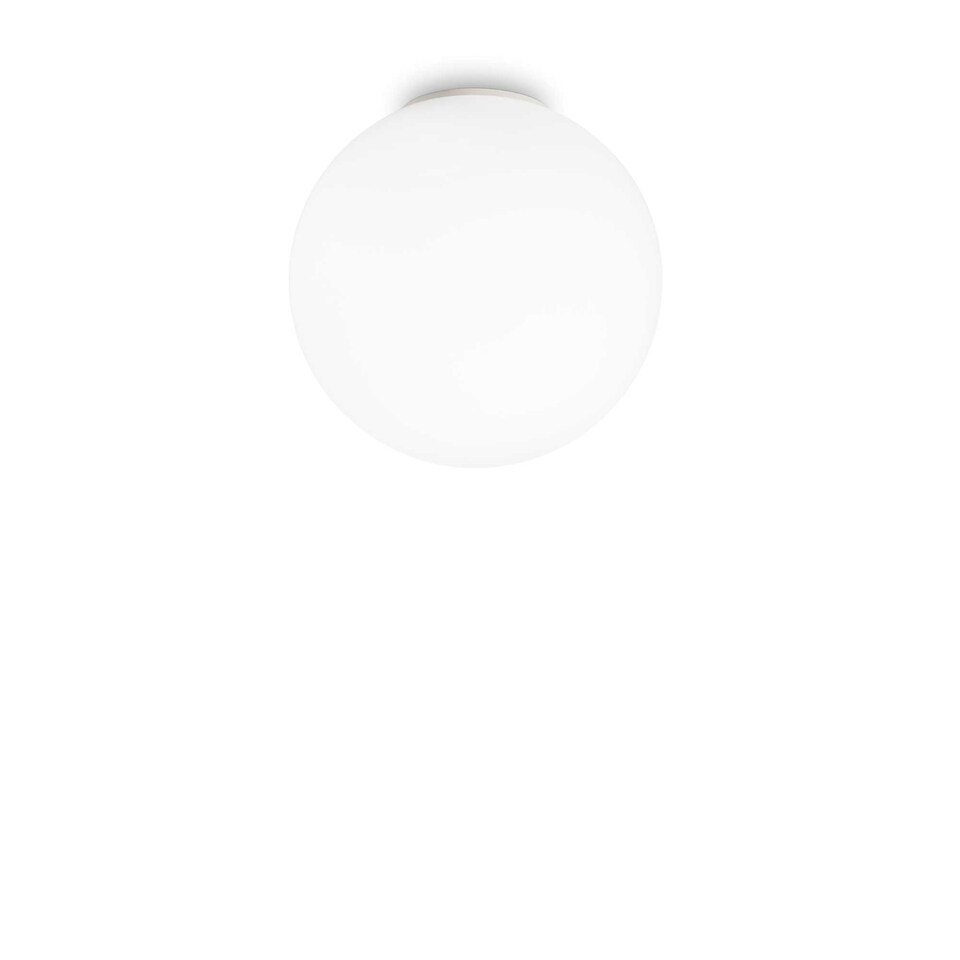 Mapa Bianco 1 Light Large Globe Ceiling Flush Light White, E27