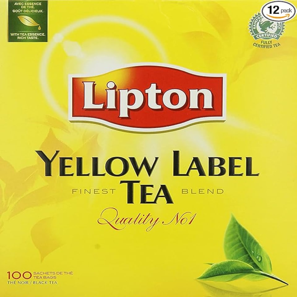 Lipton Yellow Label Tea (Pack of 12 x 100 Tea Bags)