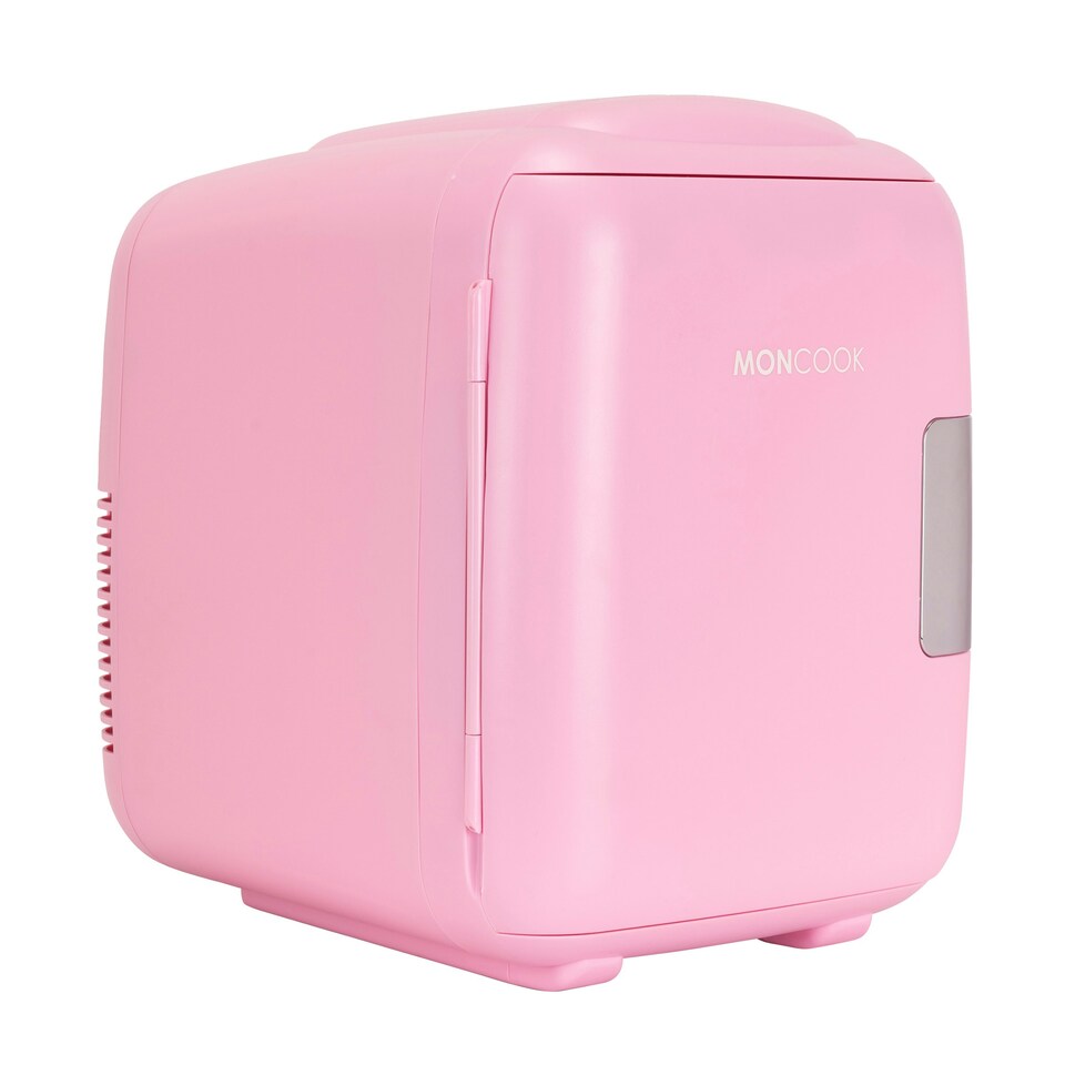 image 1 of MONCOOK Mini Fridge For Bedrooms - Small, Portable & Quiet Mini Fridges For Skincare, Medicine, Food & Drinks - Cooling & Warming Function - 14L - Pink Mono