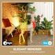 image 3 of Outsunny Lighted Reindeer Christmas Decoration w/ Stakes Zip Ties Gold Tone