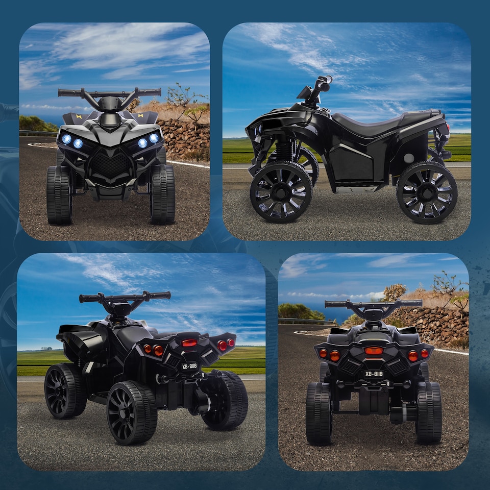 image 1 of AIYAPLAY 6V Kids ATV, Battery Powered Ride on Car for Ages 18-56 M, Black