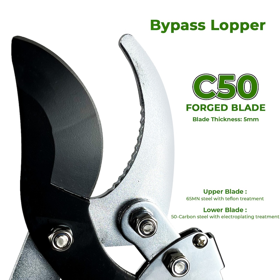 image 1 of Telescopic Ratchet Bypass Loppers Tree Branch Cutter Pruner C50 Blade