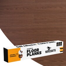 NOVECRAFTO Self Adhesive Vinyl Floor Planks – Peel & Stick Flooring – Brown Wood Effect – Easy DIY Installation – Durable & Waterproof Tiles | Brown | 2.78 sqm