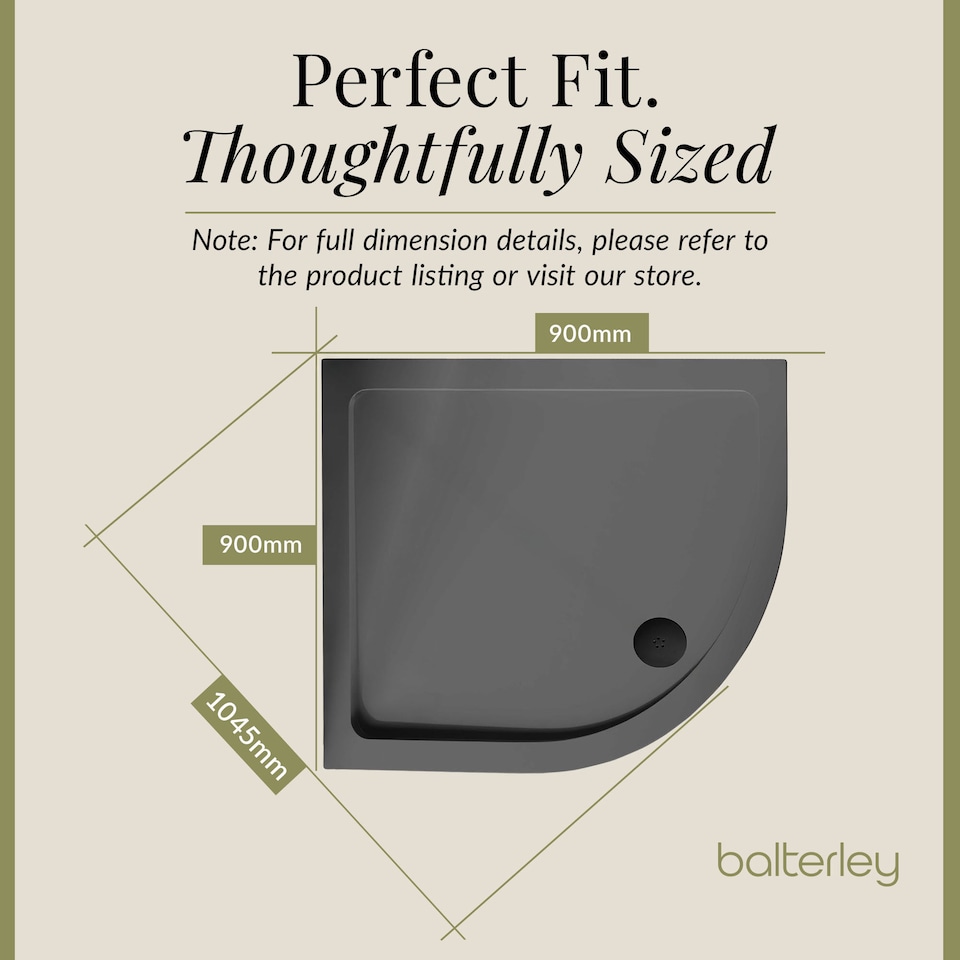 image 1 of Balterley Premium Quadrant Shower Tray | Grey | Grey Slate | 1