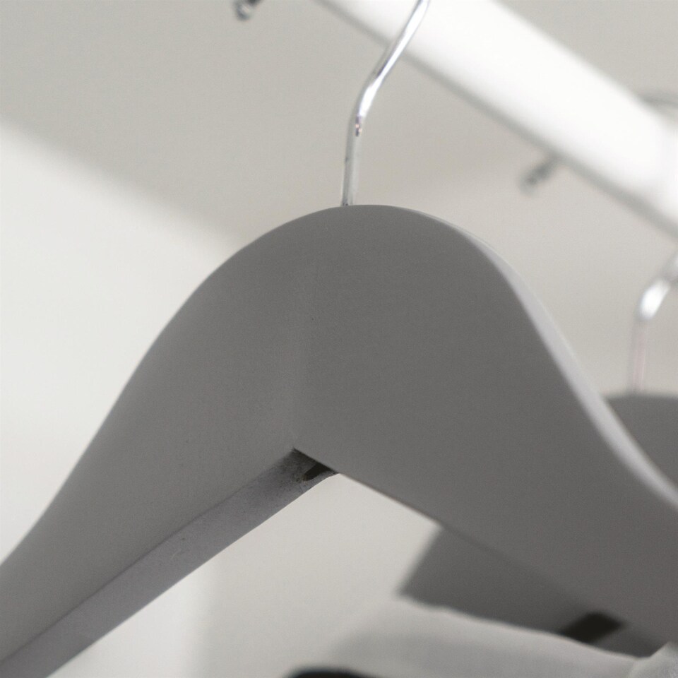 image 1 of Harbour Housewares Wooden Children's Hangers - Grey - Pack of 20