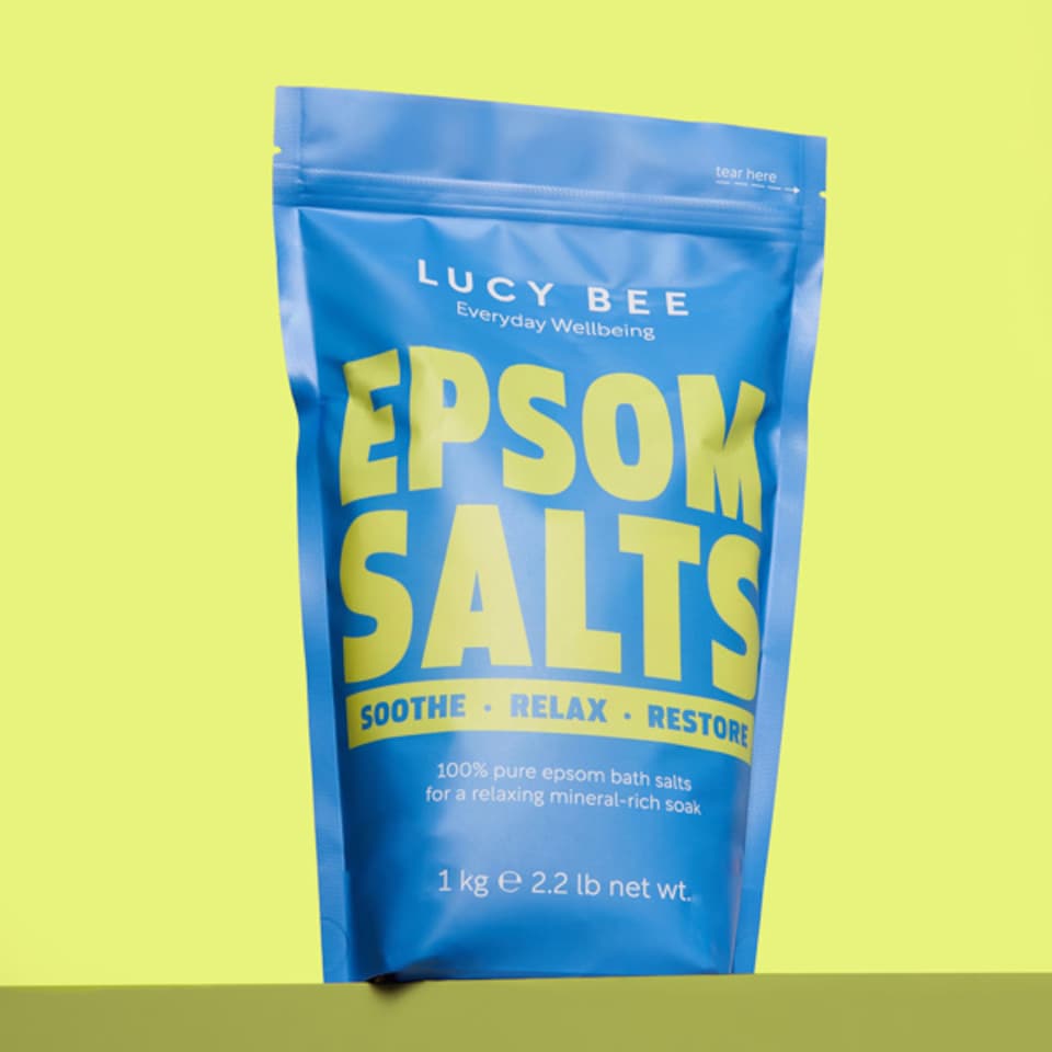 image 1 of Lucy Bee Pure Epsom Bath Salts Relaxing Muscle Bath & Foot Soak 1kg
