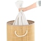 image 4 of GEEZY Round Bamboo Hamper Natural Laundry Basket Beige