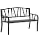 image 1 of Outsunny Metal Loveseat 2-Seater Outdoor Furniture w/ Ergonomic Armrest