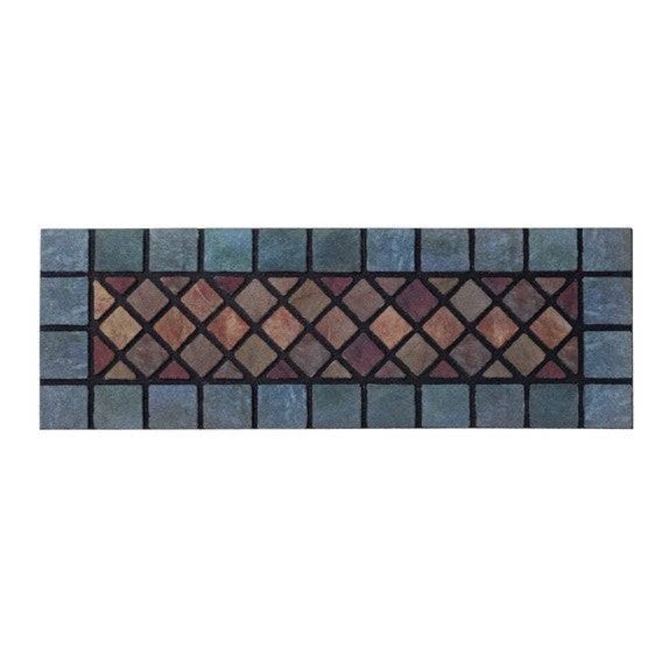 image 1 of Eco-Friendly Rubber Step Mat - Blue Border