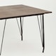 image 4 of Interiors by Premier Black Metal and Elm Wood Table, Large Square Table, Outdoor Dining Table for Lawn, Patio