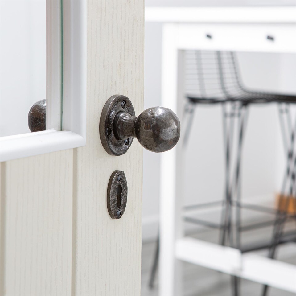 image 1 of Hammer & Tongs Round Rim & Mortice Door Knob - W60mm - Raw | Grey | Raw