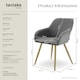 image 6 of Dining Chair Marilyn - corduroy look, upholstered, armchair, continuous backrest - Set of 4 Grey | Grey/Gold