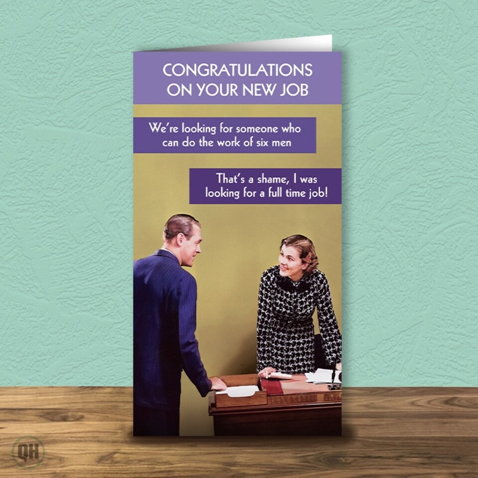 image 1 of I Was Looking For A Full Time Job! - Funny Retro New Job Card