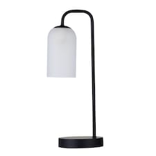 Victoria - Black Touch Lamp with Frosted Glass Shade | Black | White | Large | 1