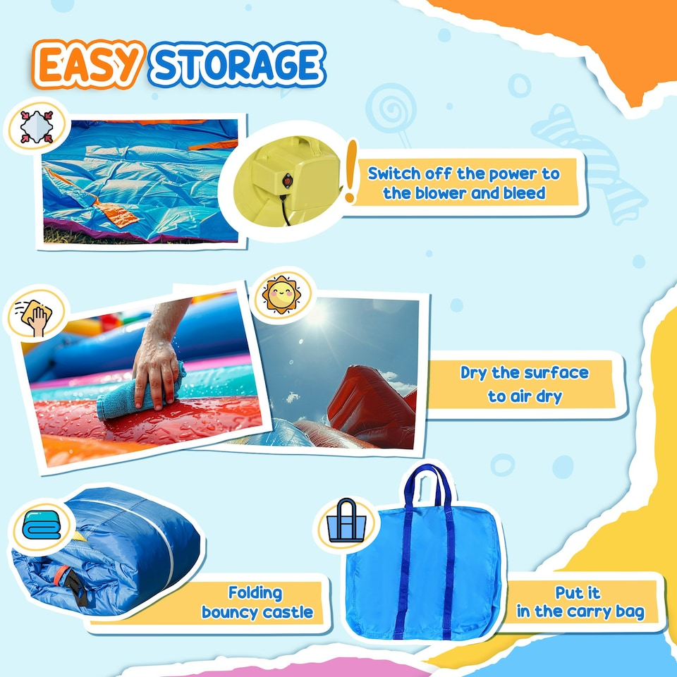 image 1 of HOMCOM Bouncy Castle with Slide Inflatable Bouncer Kids Jumper Bounce Castle