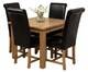 image 1 of Oslo 90 x 90 cm Oak Small Dining Table and 4 Washington Leather Chairs | Black | Black
