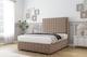 image 3 of Sloomy Pemberton Mink Plush Divan Bed Base 2 Drawers Foot-End With 54 Inch Floor Standing Headboard & 12 Inch Matching Footboard | Brown | Mink | Small Double | 1