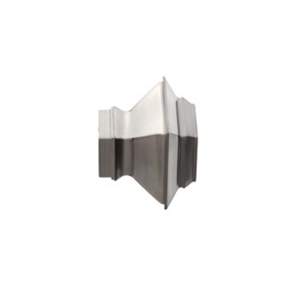 image 1 of 35mm Fixed Length Metal Curtain Pole Set Satin Silver Aztec Finial 340cm | Silver | Silver