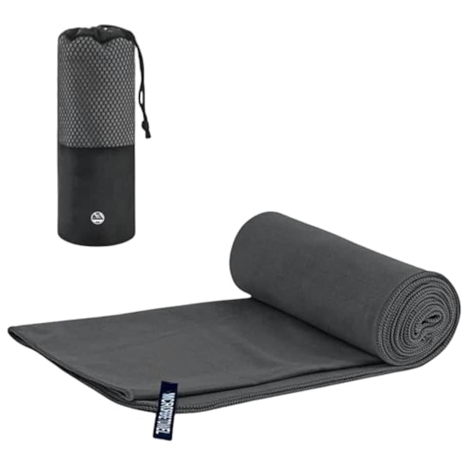 image 1 of Six Peaks Driftdry Microfibre Towel, 140 X 70 cm Quick Drying Travel Towel With Carry Bag, Lightweight Packable Camping Gym Swim Outdoor Towel, Grey
