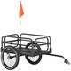 image 1 of HOMCOM Steel Bike Trailer with Triple Safety Features, Wagon Bicycle Trailer with Suspension, 2 Wheels Outdoor Storage Carrier, 40Kg Max Load, Black