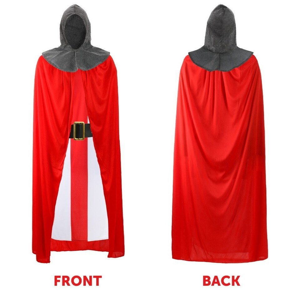 image 1 of St George Knight Costume & Crown Red | XL