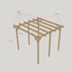 image 4 of Garden Pergola 6 Post - L420 x W420 x H270 cm - Rustic Brown