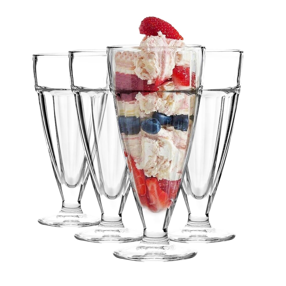 image 1 of Argon Tableware  Ice Cream Sundae Glasses - 350ml - Clear - Pack of 4 | Clear | Clear