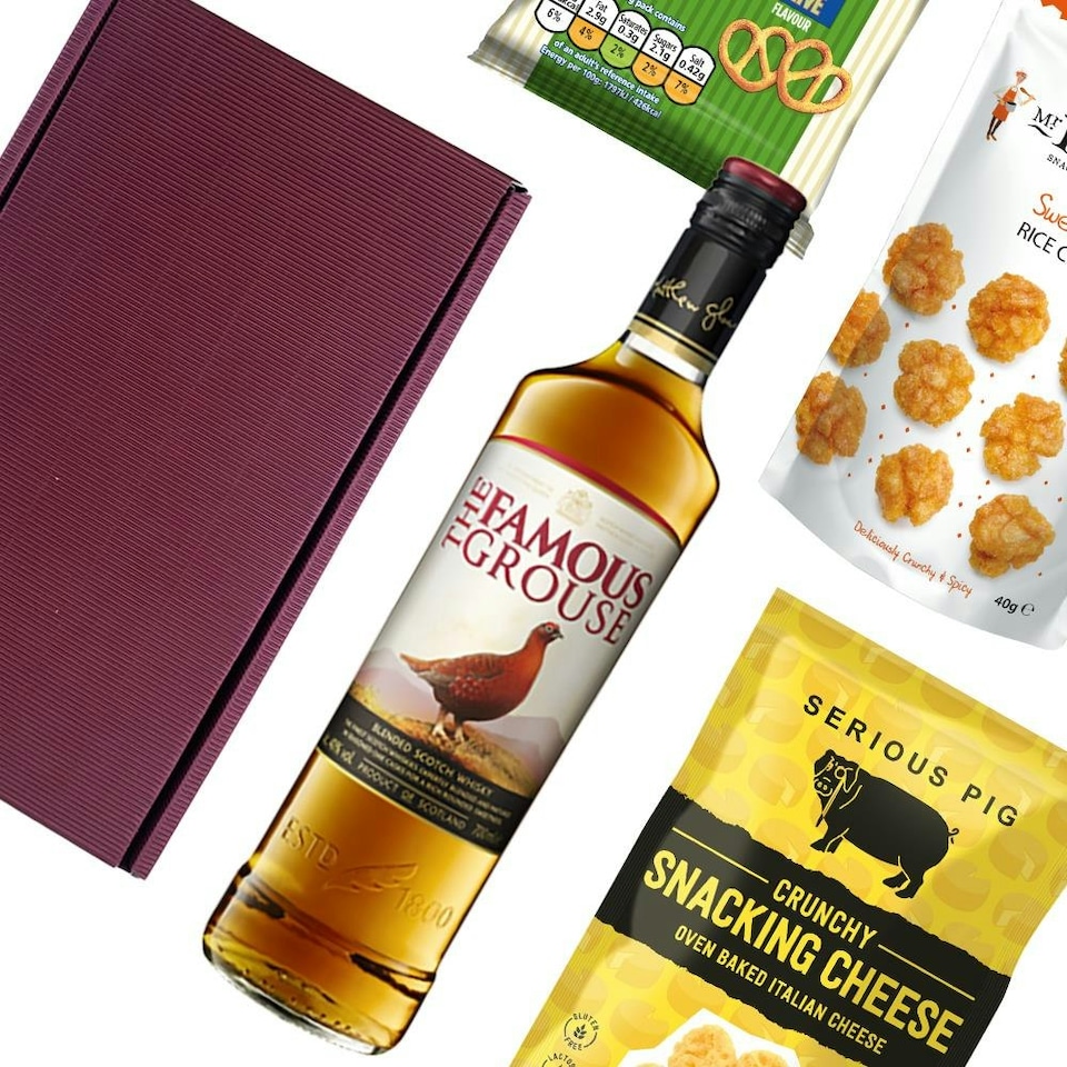 image 1 of Famous Grouse Scotch Whisky Nibbles Hamper 70cl 40% abv