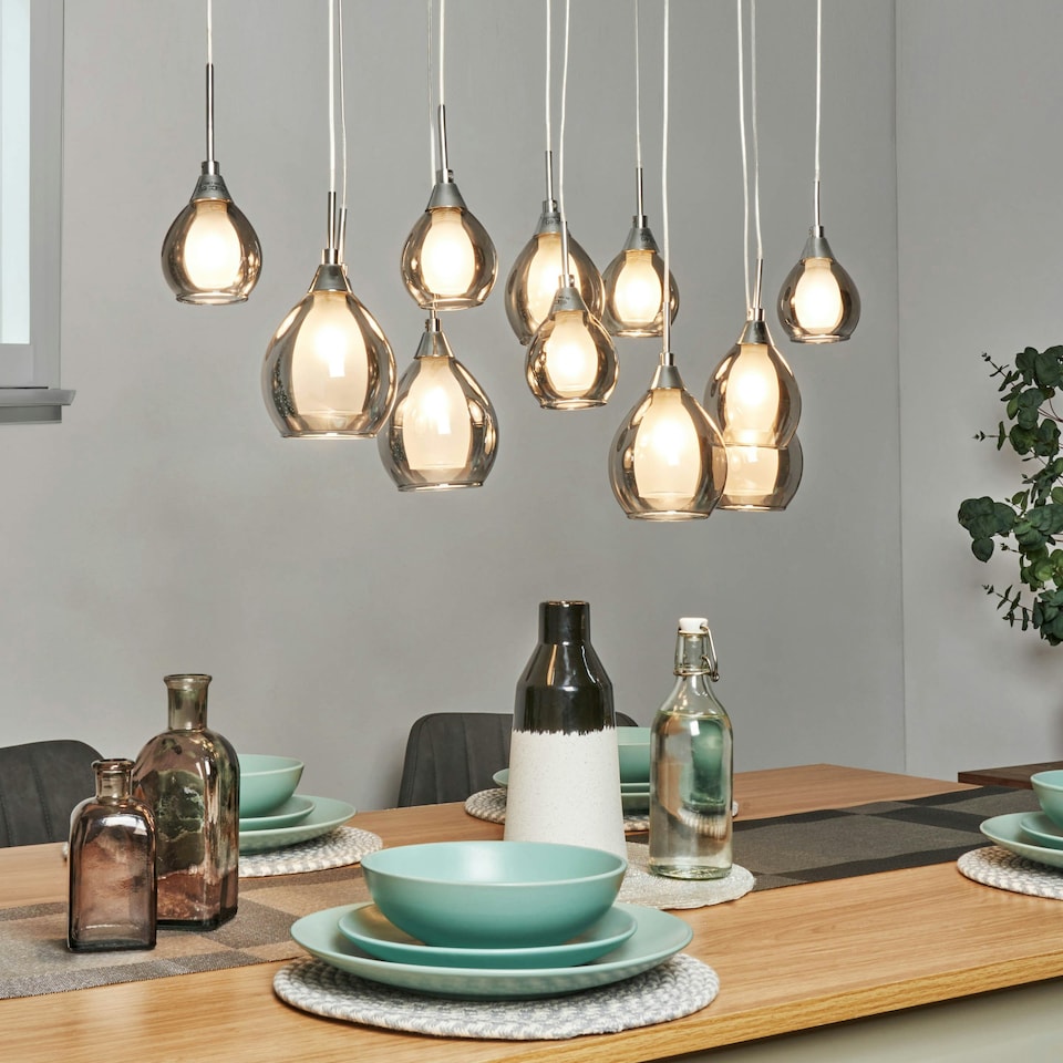 image 1 of BHS Carmella Diner Ceiling Pendant Bar | Silver | Smoke | 1