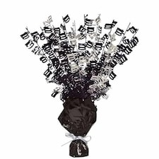 Black Glitz 100th Birthday Balloon Weight Centrepiece
