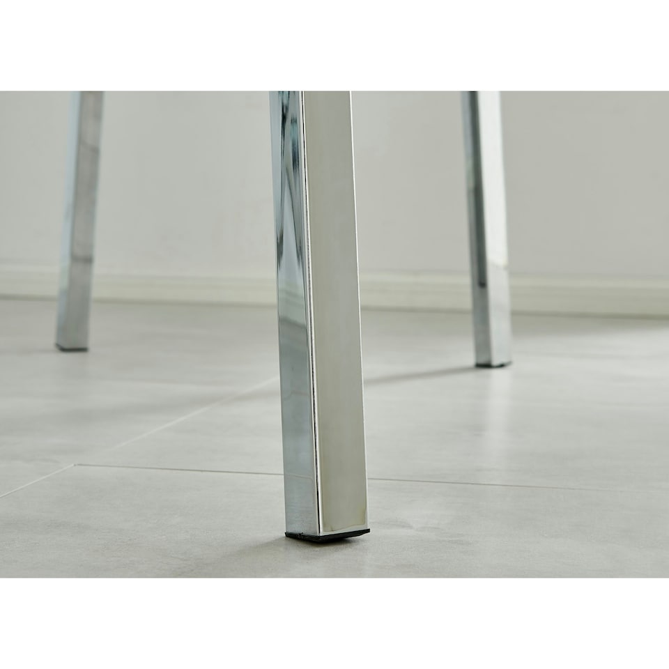 image 1 of Furniturebox Cosmo Chrome Metal And Glass Dining Table