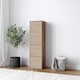image 2 of 4-Tier Cube Shelving Unit with Inserts | Brown | Teak & Beige | 1