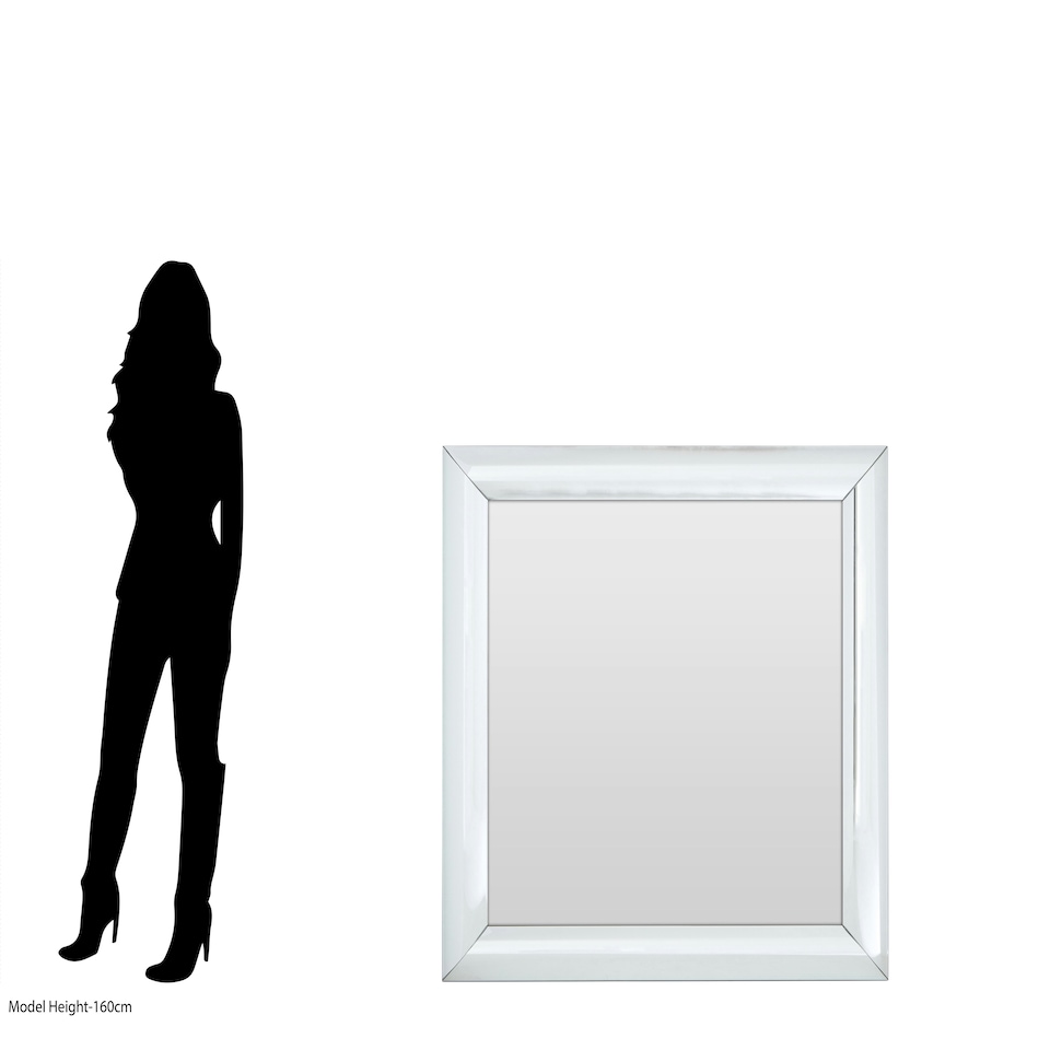 image 1 of Interiors By Premier Thick Silver Frame Small Square Wall Mirror, Bold Wall Mirror With Bevelled Corners, Modern Wall Mirror Silver