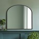 image 1 of The Arcus - Black Metal Framed Arched Wall Mirror 39" X 27" (100CM X 70CM). Suitable for Inside and Outside! Black