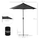 image 5 of Outsunny 2m Half Parasol Market Umbrella Garden Balcony Parasol with Crank Handle, Cross Base, DoubleSided Canopy, Black
