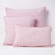 image 5 of Homescapes Cotton Gingham Check Pink Rectangular Cushion Cover - 30 x 50 cm | Pink | Pink | 30 x 50 cm
