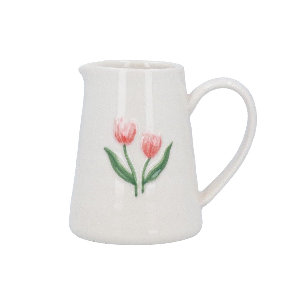 Stella Graham Tulip Design Small Ceramic Jug in White | Size: 18 cm x 9 cm