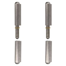 2 Pack Lift Off Bullet Hinge Weld On Brass Bush 20x180mm Heavy Duty Industrial Silver