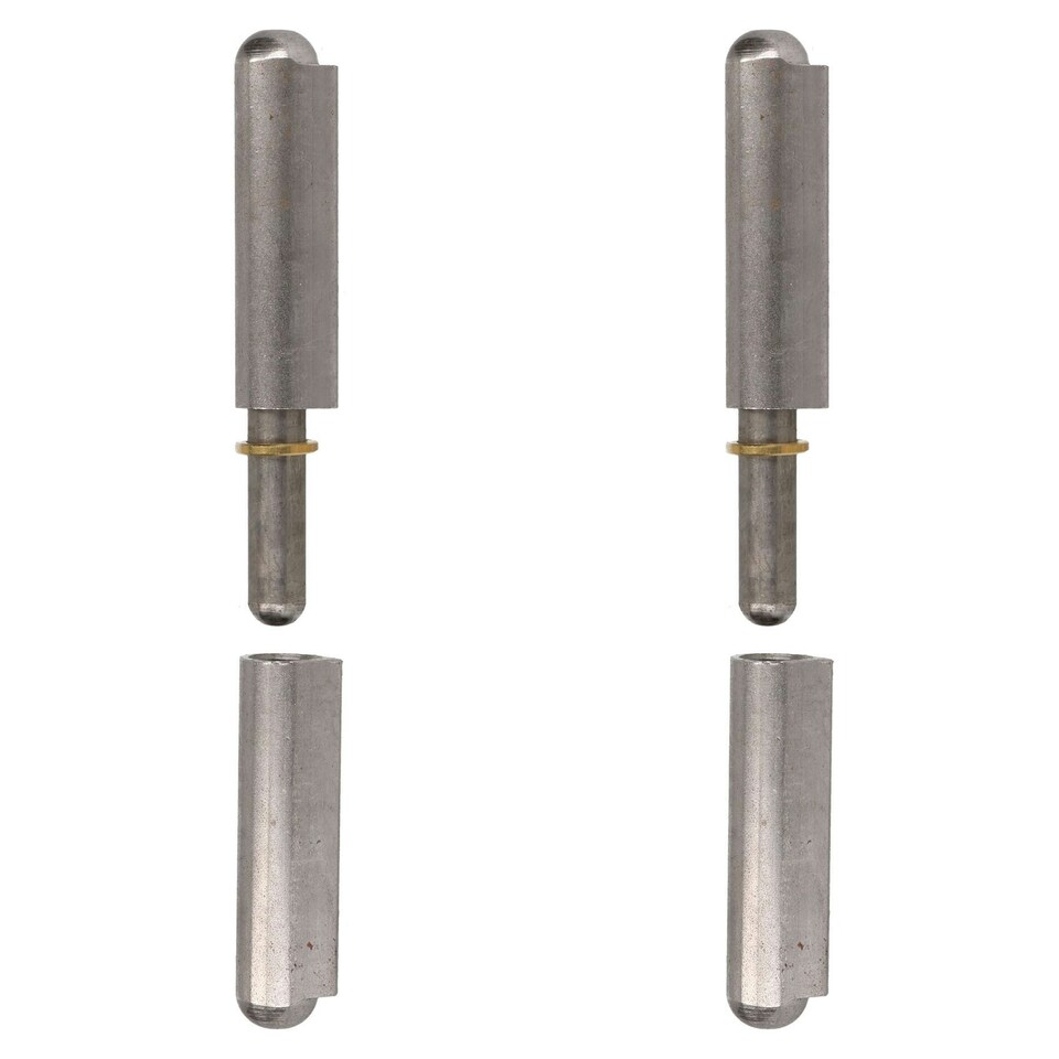 image 1 of 2 Pack Lift Off Bullet Hinge Weld On Brass Bush 20x180mm Heavy Duty Industrial Silver