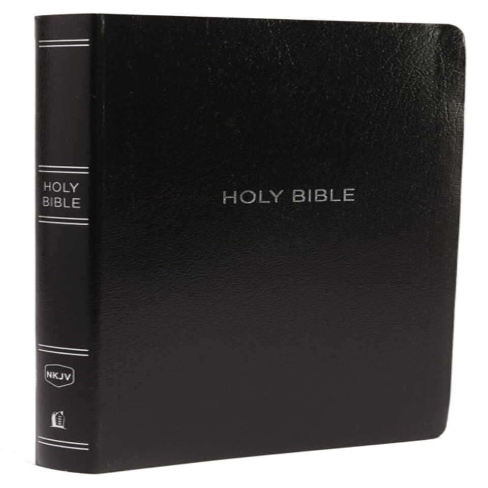 Nkjv Reference Bible Center-column Giant Print Leather-look Black Red Letter Edition Comfort Print