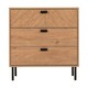 image 3 of Leon 3 Drawer Chest - L40 x W80 x H78.5 cm - Medium Oak Effect
