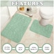 image 3 of VELVETIO 2Pc Pebble Bath Mat Set Memory Foam Bathroom Toilet Rugs Green | Sage Green