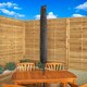 image 3 of Outdoor 4 Person Rectangular Wooden Dining Table Chairs with Grey Havana Parasol & Base Set