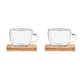 image 2 of MidOcean Belize Double-Walled Espresso Cup & Saucer Set | Clear | Transparent | One Size | 1