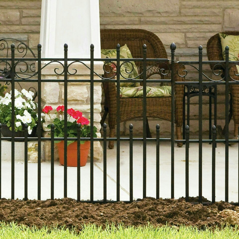 image 1 of Primrose 122cm Kensington Fence Section Black Galvanised Steel Panacea Fence System Black