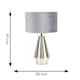 image 3 of ValueLights Jax Silver Metal Touch Dimmer Table Lamp with Grey Velvet Shade