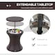 image 4 of Outsunny PE Rattan Ice Bucket Table, Height Adjustable Liftable Outdoor Drinks Cooler, 52 cm Round Garden Beer Cocktail Table with Lid for Bar, Patio, Terrace, Brown
