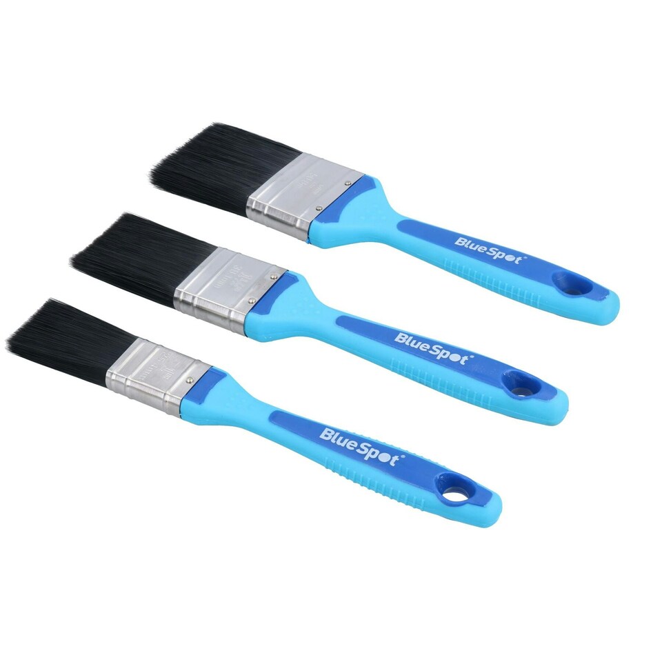 image 1 of 12 x Synthetic Paint Brush Painting + Decorating Brushes Rubber Grip Handle 1" - 2"