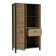 image 4 of High Rock Wide Shelf Unit in Matt Black/Riviera Oak